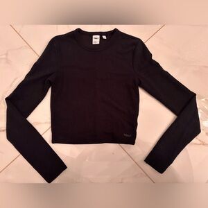 CROPPED TNA WAFFLED LONG SLEEVE SHIRT